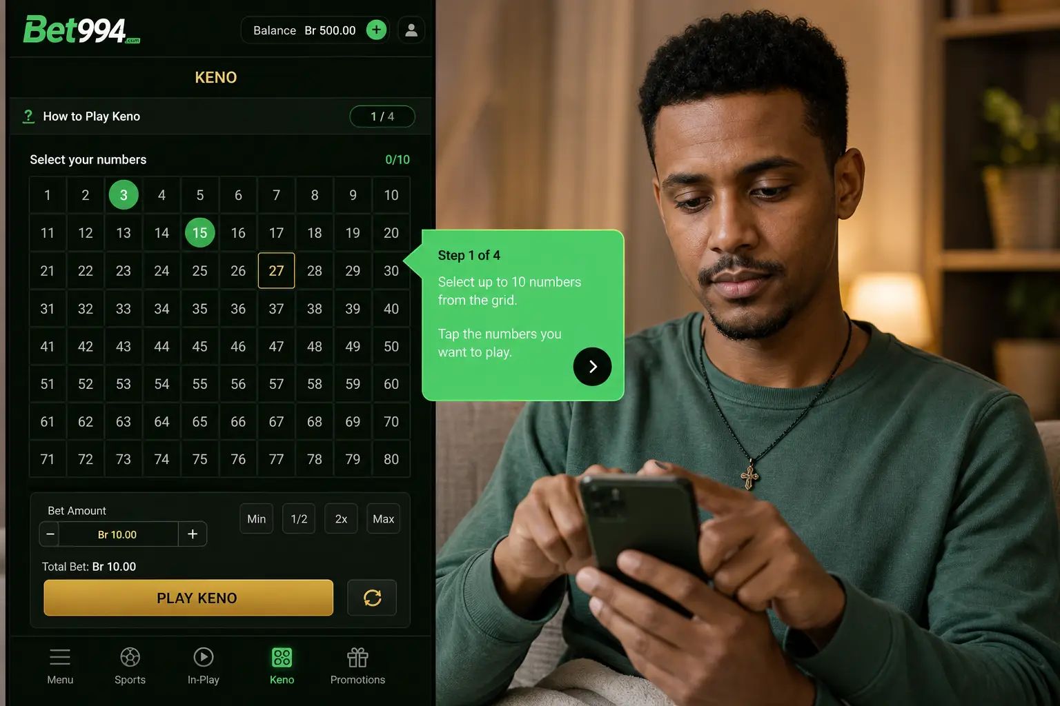 How to Play Keno on Bet994