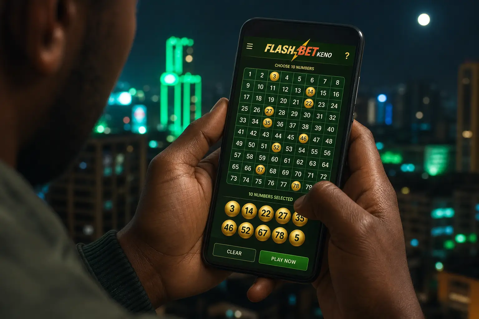 Flash Bet Keno for Ethiopian Players