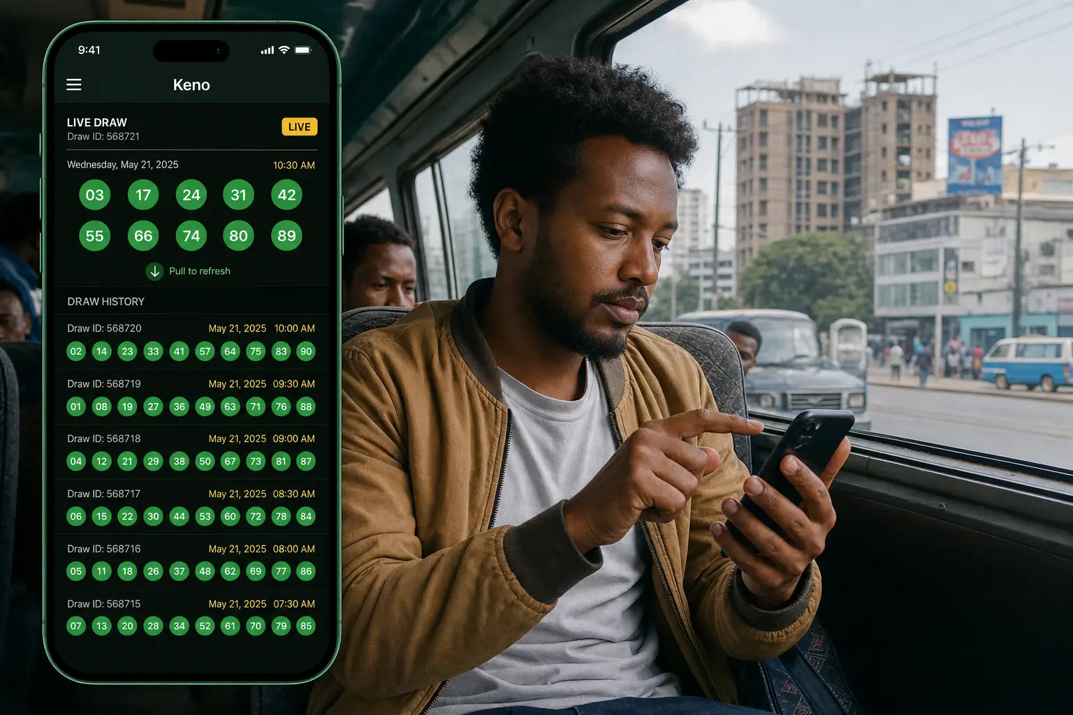 Mobile Access to Keno Live Results