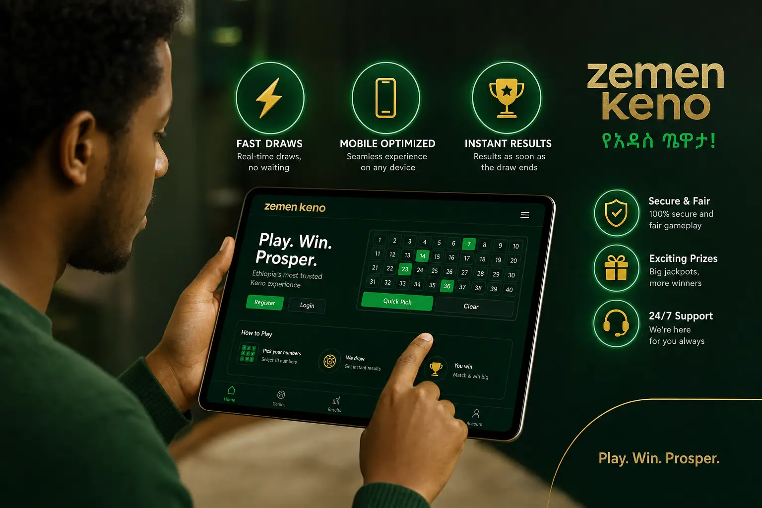 Online Keno Ethiopia Features